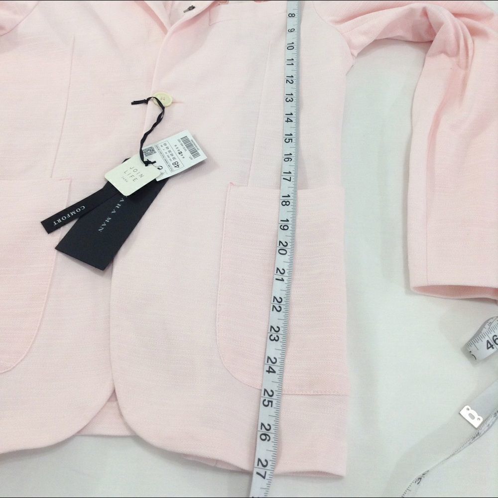 Zara Man Pink 2 Button Blazer New Size 38 - Picture 3 of 9